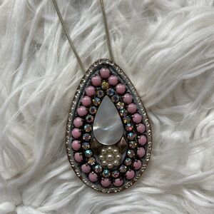 Rita D pink and pear beaded necklace - made in Canada